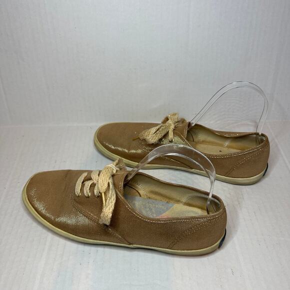 Keds Size 8.5 Lace Up Sparkle Walking Travel Sneaker Shoes Rose Gold Metallic - Picture 7 of 10